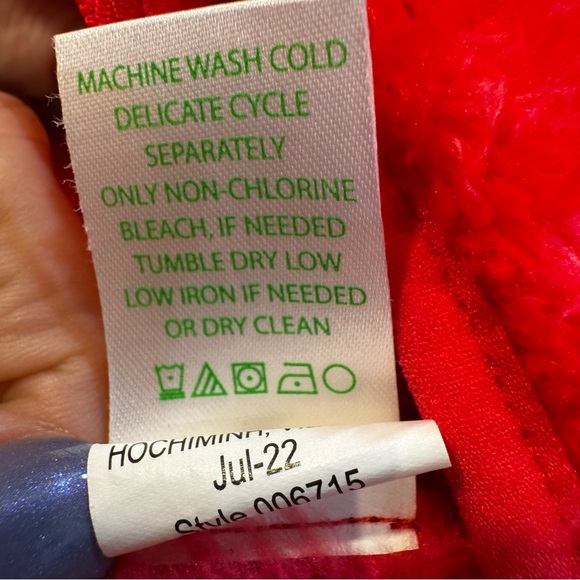 Lilly Pulitzer Skipper Sherpa Popover Zip in Ruby Red (coral) size Medium - Picture 5 of 5